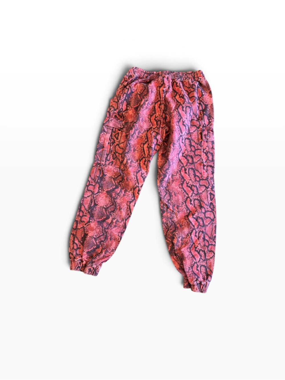 Lorna Jane Pink Snake-Print Jogger Sweatpants